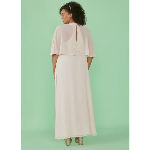 NEW Modcloth Wrapped In Rapture Pink Chiffon Wrap Midi Dress - Picture 2 of 14